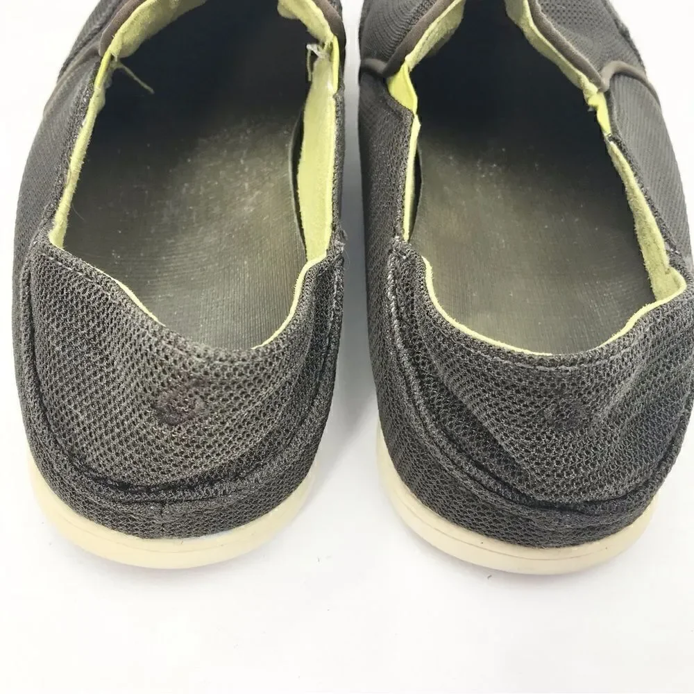 Olukai NOHEA Mesh Men’s Breathable Slip On Brown Green Loafer Boat Shoes